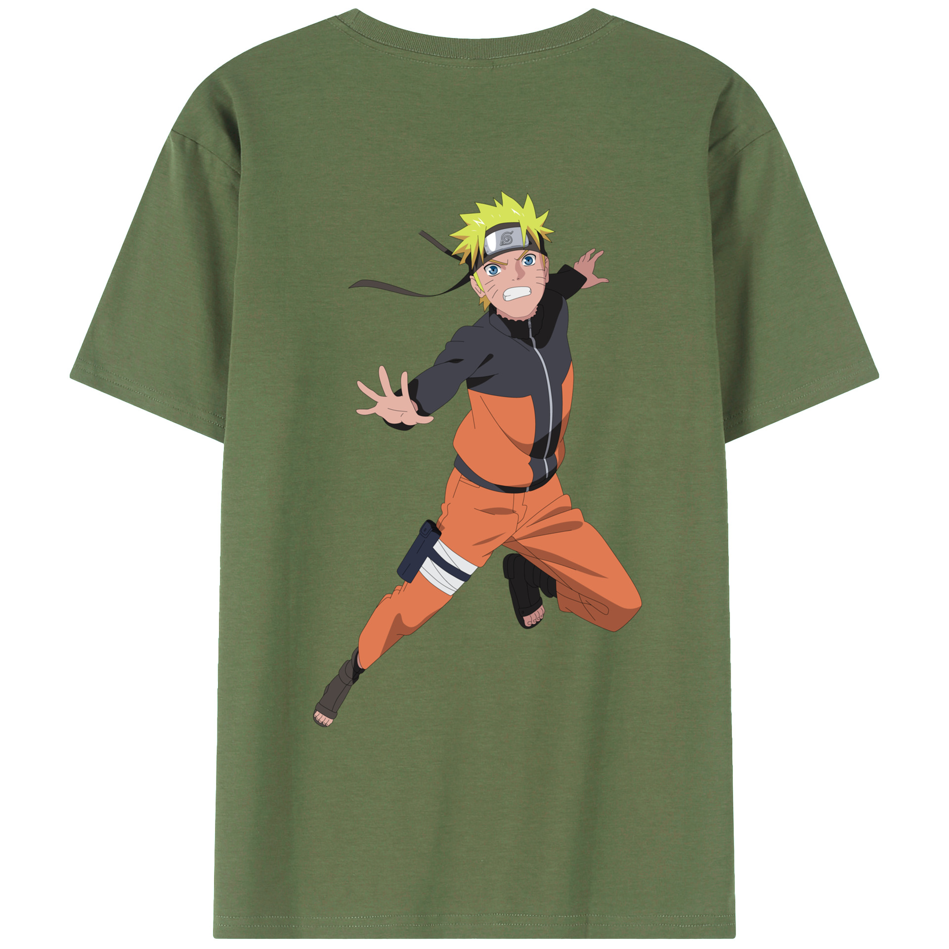 （画像用） NARUTO -ナルト- うずまき ナルト Uzumaki Naruto 綿100％ メンズ半袖Tシャツ（バックプリント） 通気性